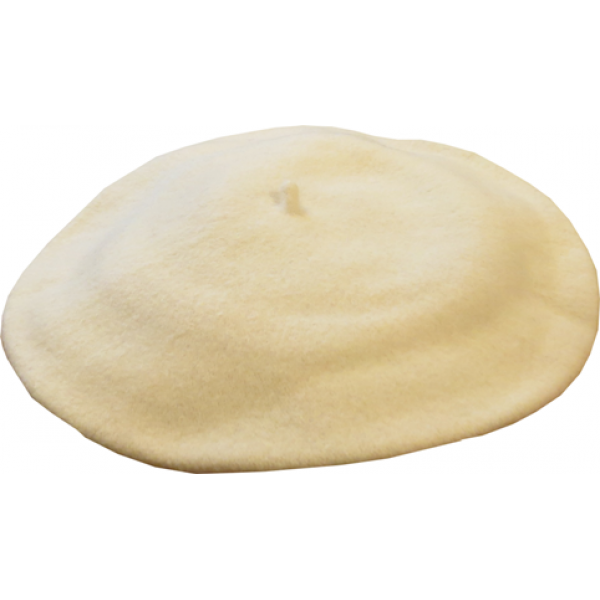Standard Sized 11" Beret In 100 Wool In Cream.